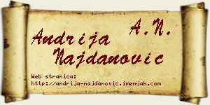 Andrija Najdanović vizit kartica